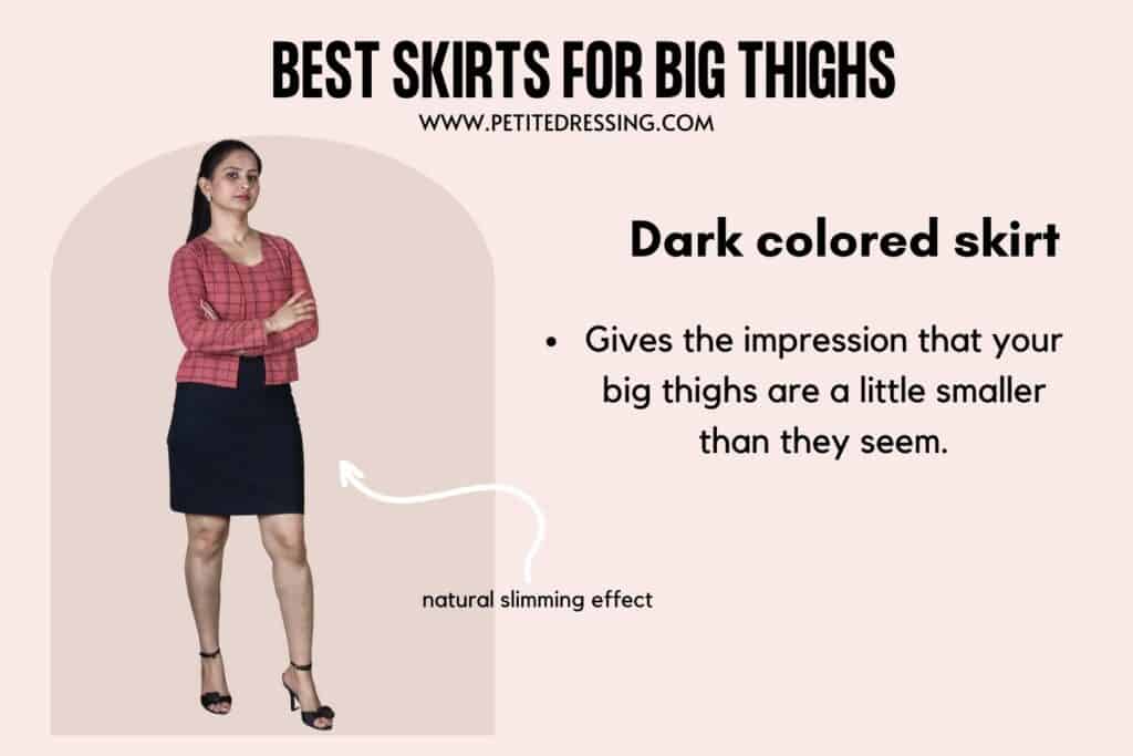 BEST SKIRTS FOR BIG THIGHS-Dark colored skirt 