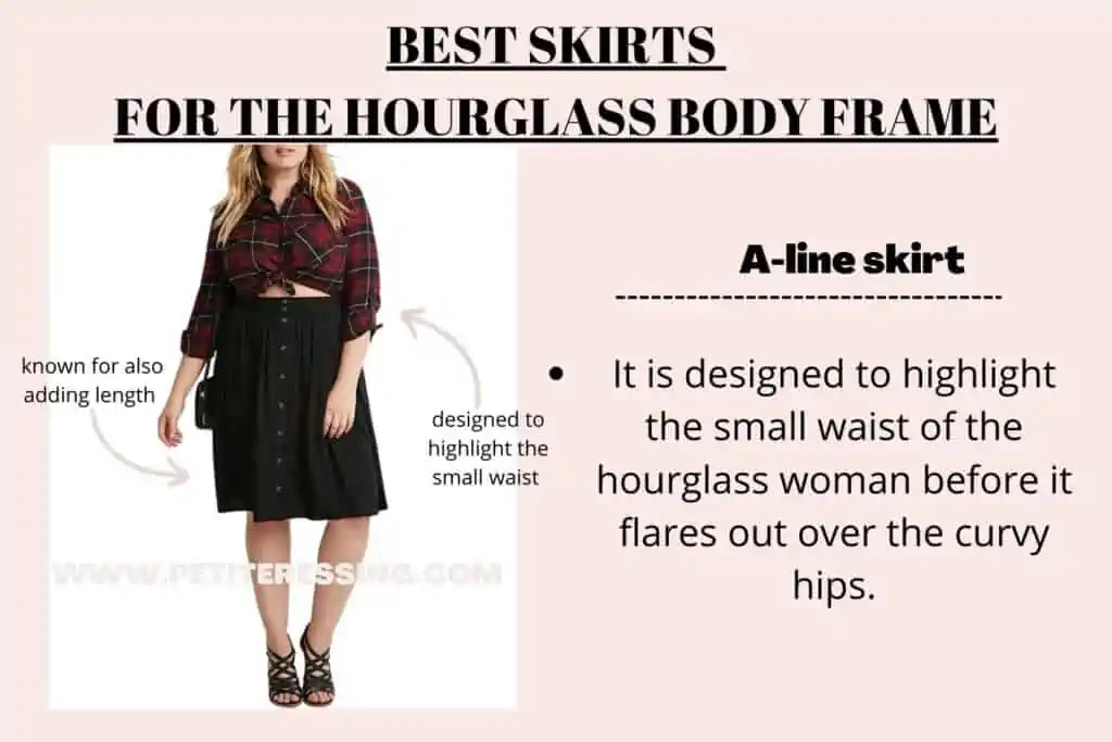 BEST SKIRTS FOR HOURGLASS BODY FRAME-a line skirt