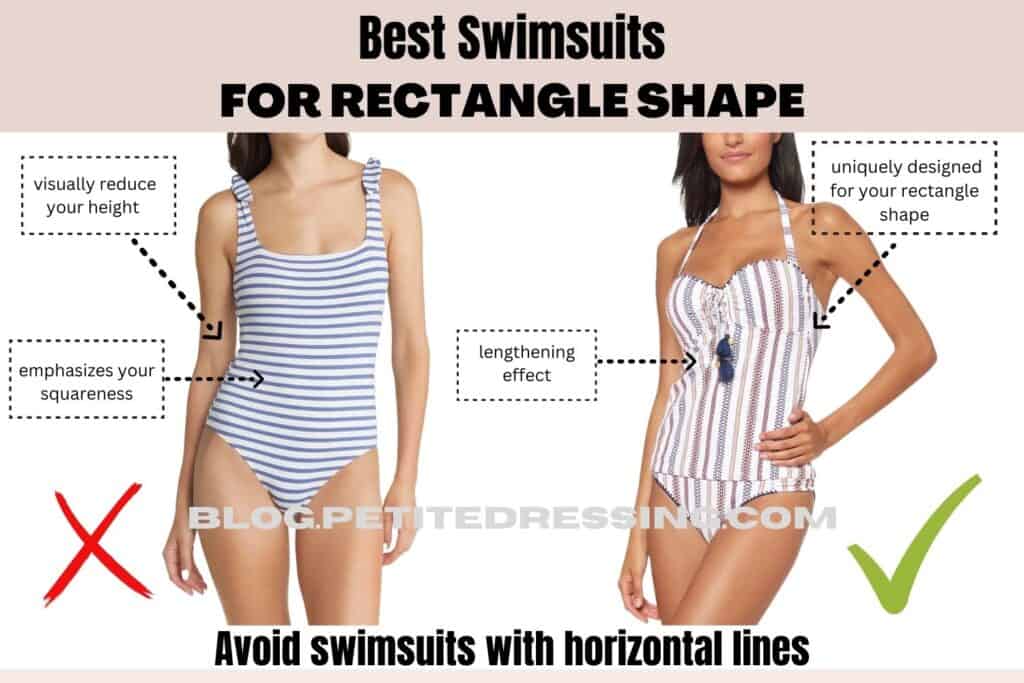 BEST SWIMSUITS FOR RECTANGLE SHAPE-Avoid swimsuits with horizontal lines