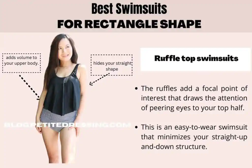 BEST SWIMSUITS FOR RECTANGLE SHAPE-Ruffle top swimsuits