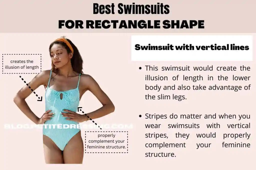 BEST SWIMSUITS FOR RECTANGLE SHAPE-Swimsuit with vertical lines