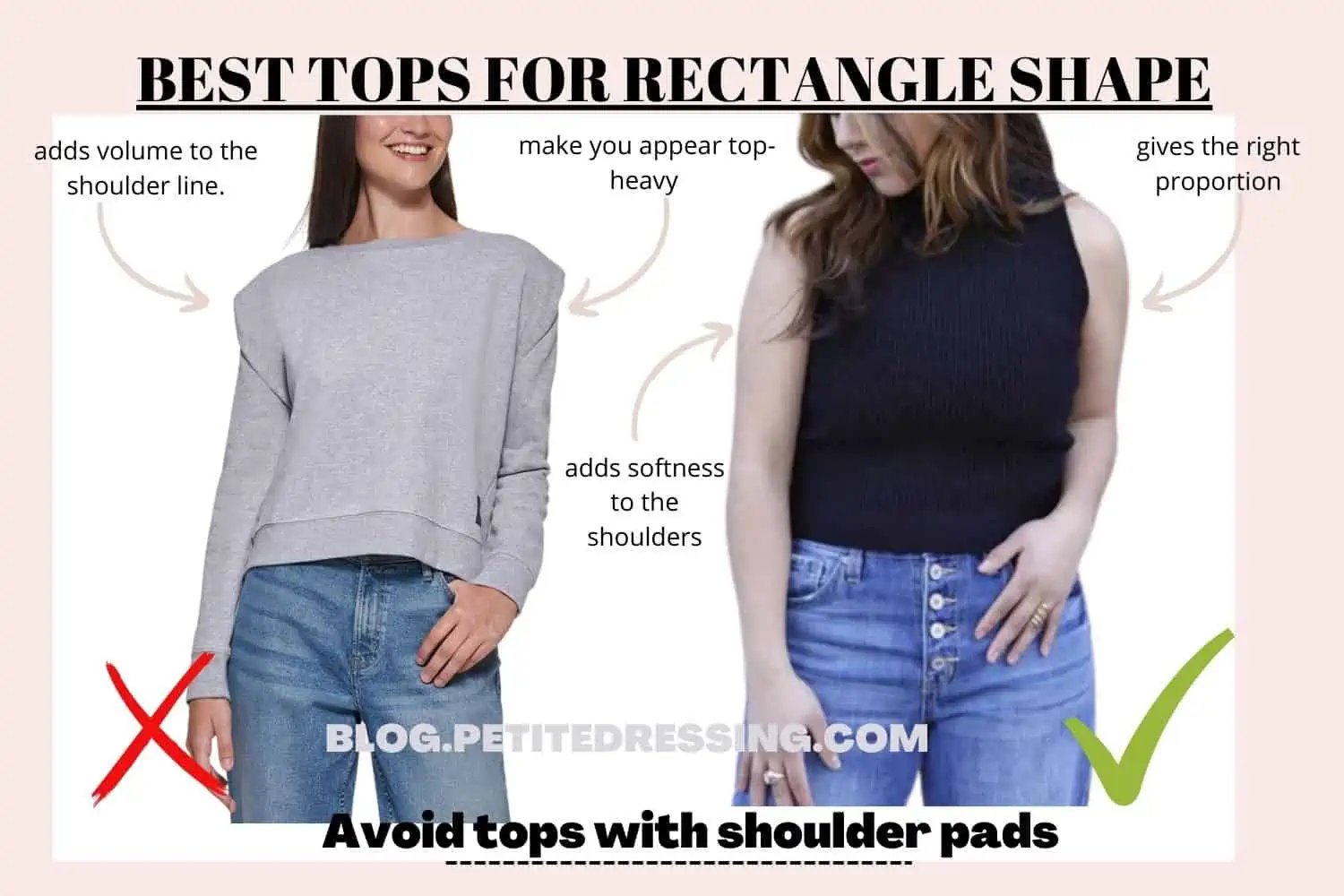 BEST TOPS FOR RECTANGLE SHAPE - Petite Dressing