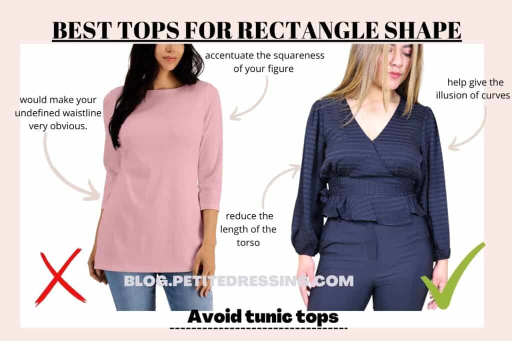 BEST TOPS FOR RECTANGLE SHAPE-Avoid tunic tops