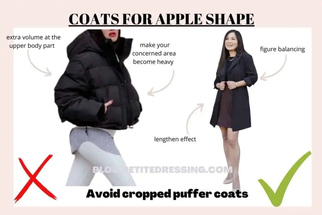 COATS FOR APPLE SHAPE-avoid cropped puffer coat