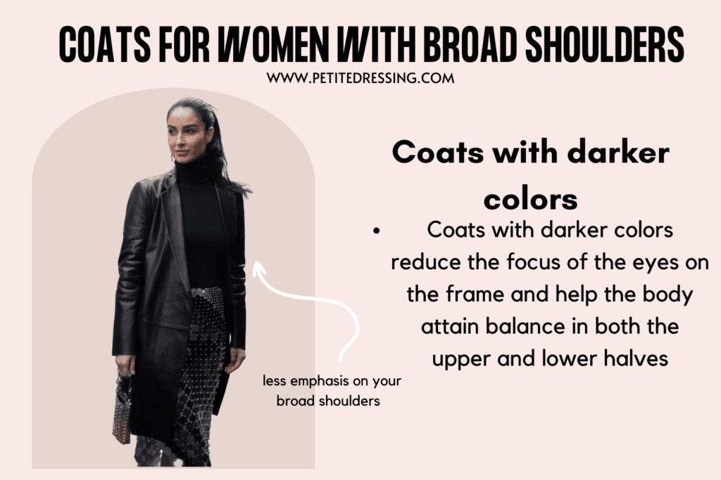 COATS FOR WOMEN WITH BROAD SHOULDERS-Coats with darker colors