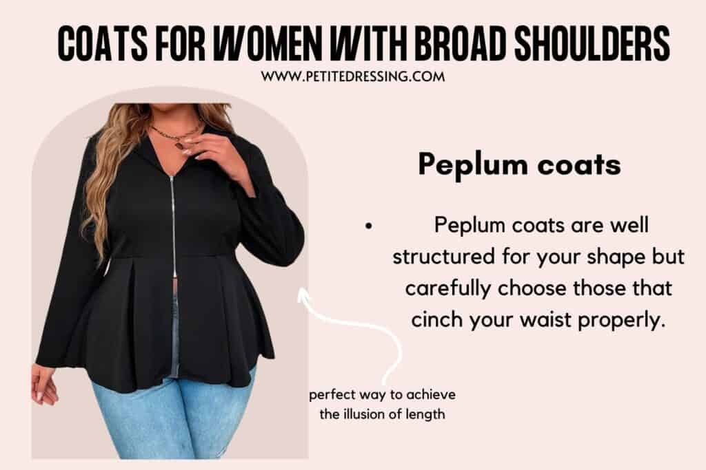 COATS FOR WOMEN WITH BROAD SHOULDERS-Peplum coats 