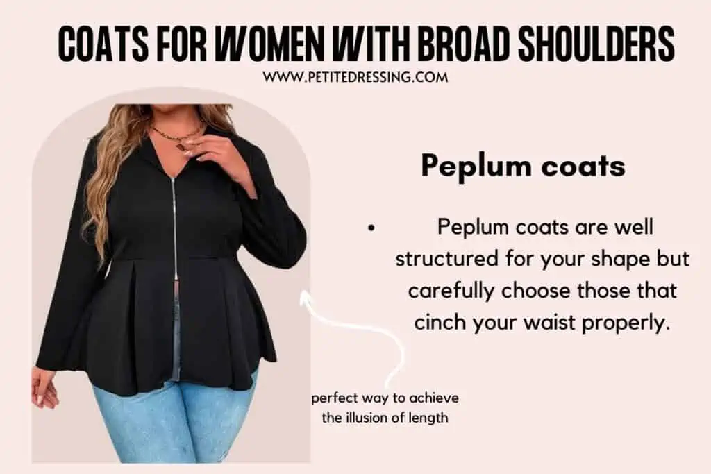 COATS FOR WOMEN WITH BROAD SHOULDERS-Peplum coats 