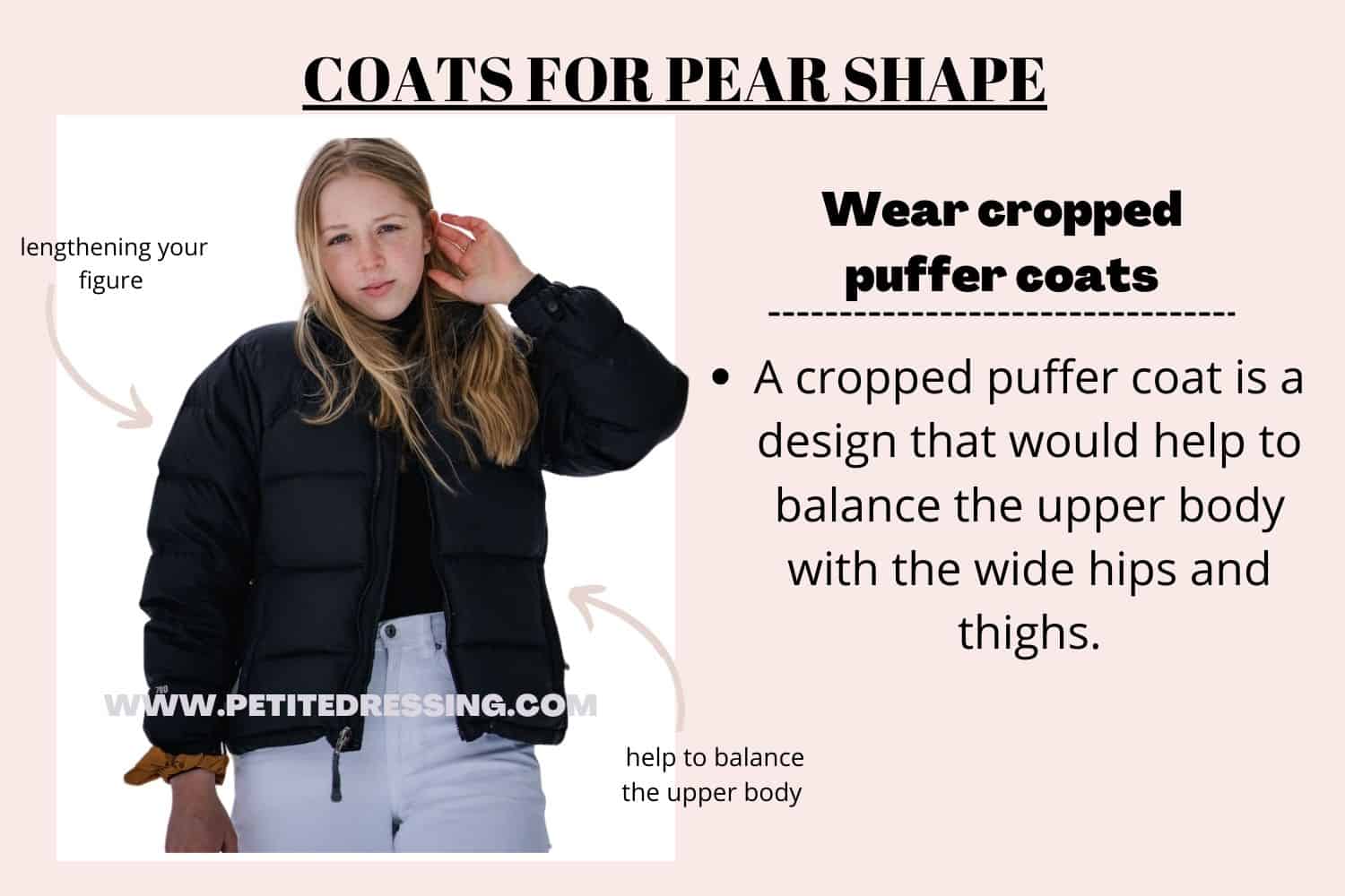 best puffer coat for pear shaped