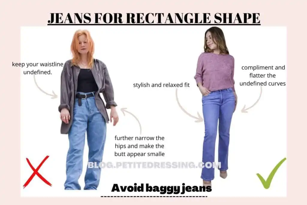 JEANS FOR RECTANGLE SHAPE-Avoid baggy jeans