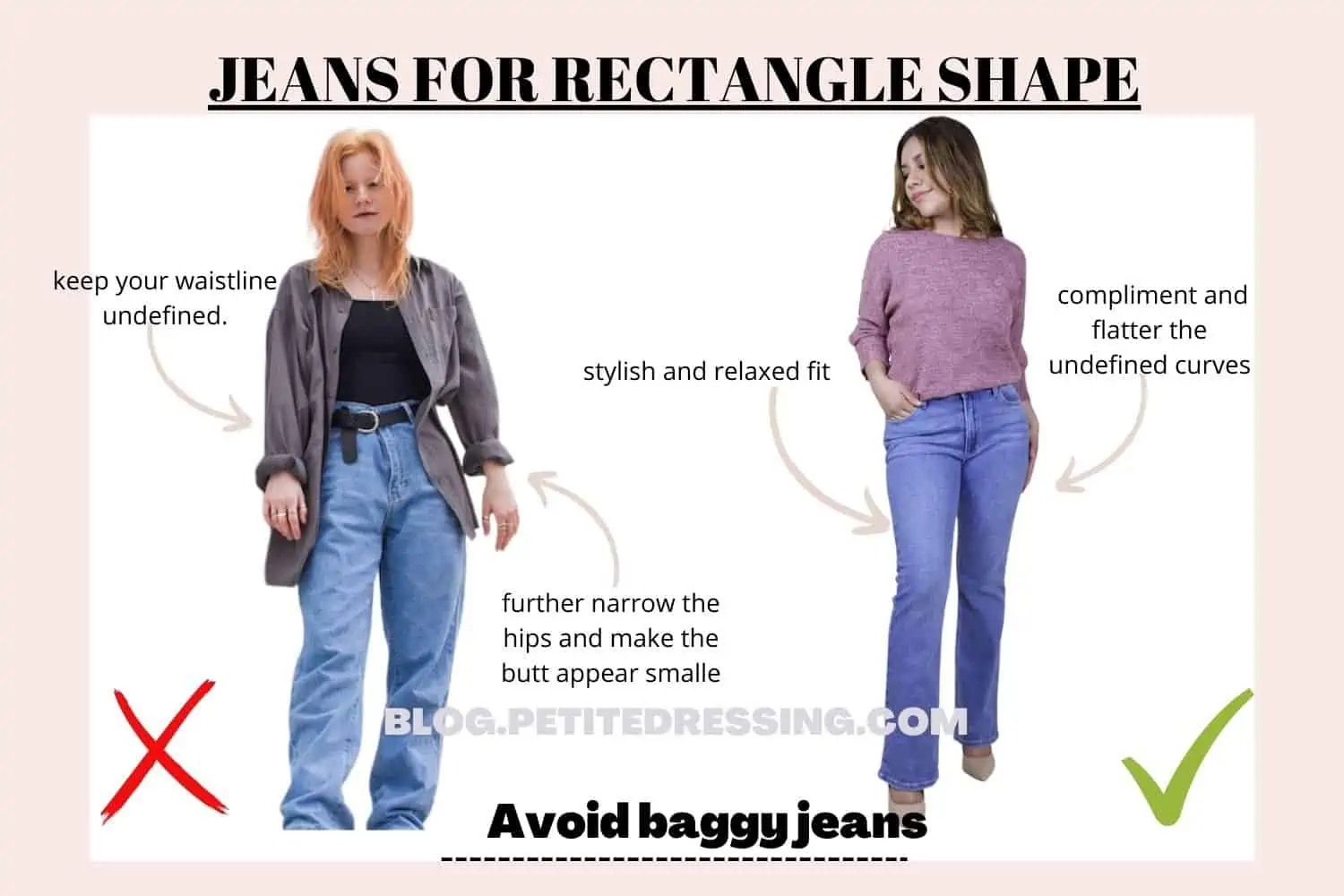 The Complete Jeans Guide for the Rectangle Body Type - Petite