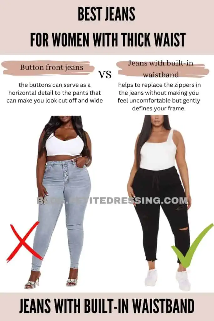Jeans with built-in waistband