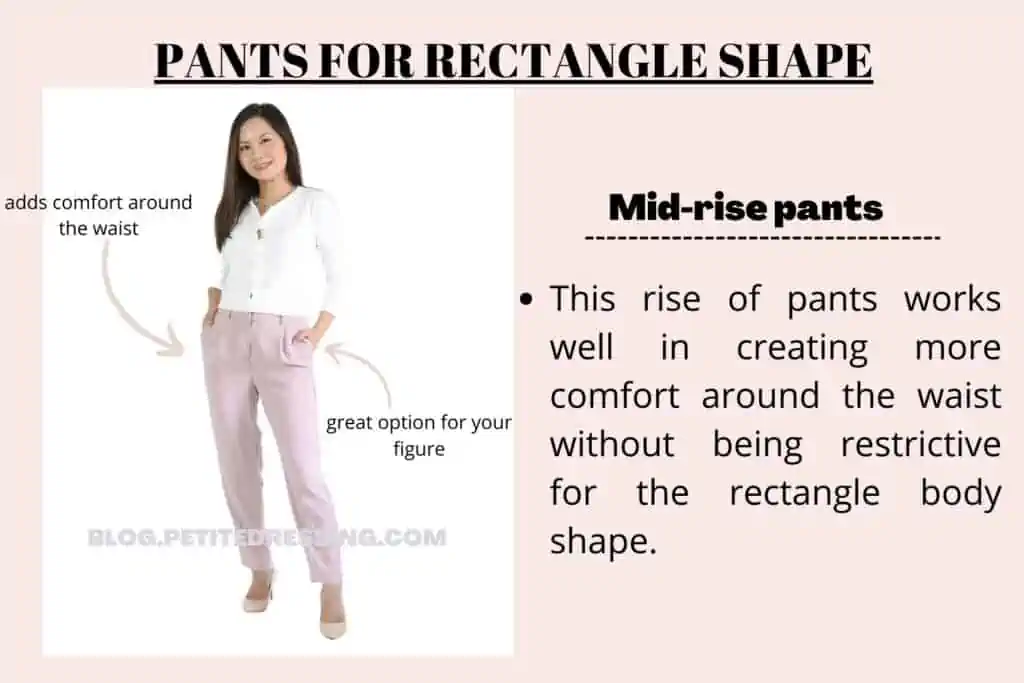 PANTS FOR RECTANGLE SHAPE-Mid-rise pants