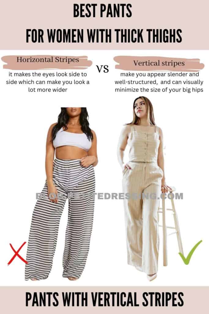 Pants with vertical stripes