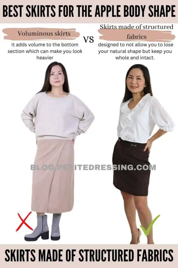 Skirts made of structured fabrics