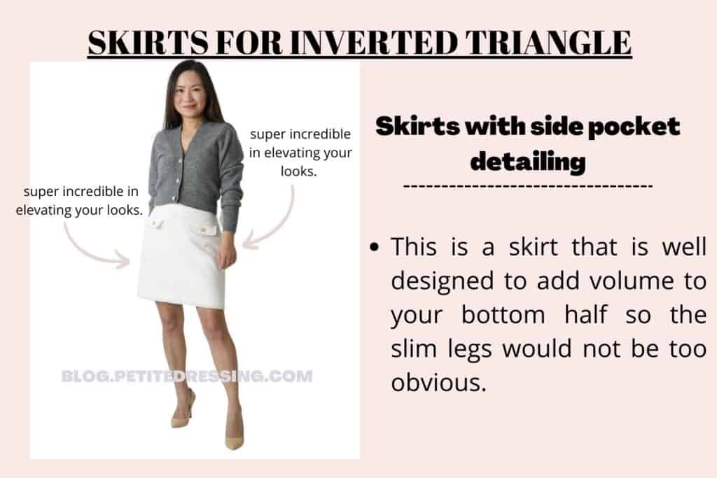 SKIRTS FOR INVERTED TRIANGLE-Skirts with side pocket detailing