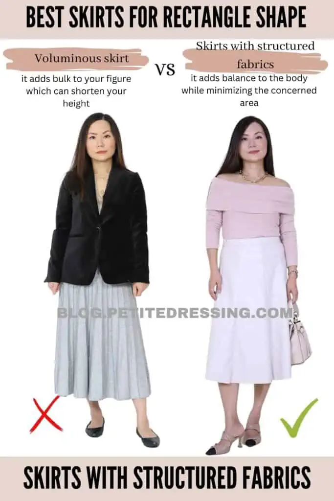 Skirts with structured fabrics