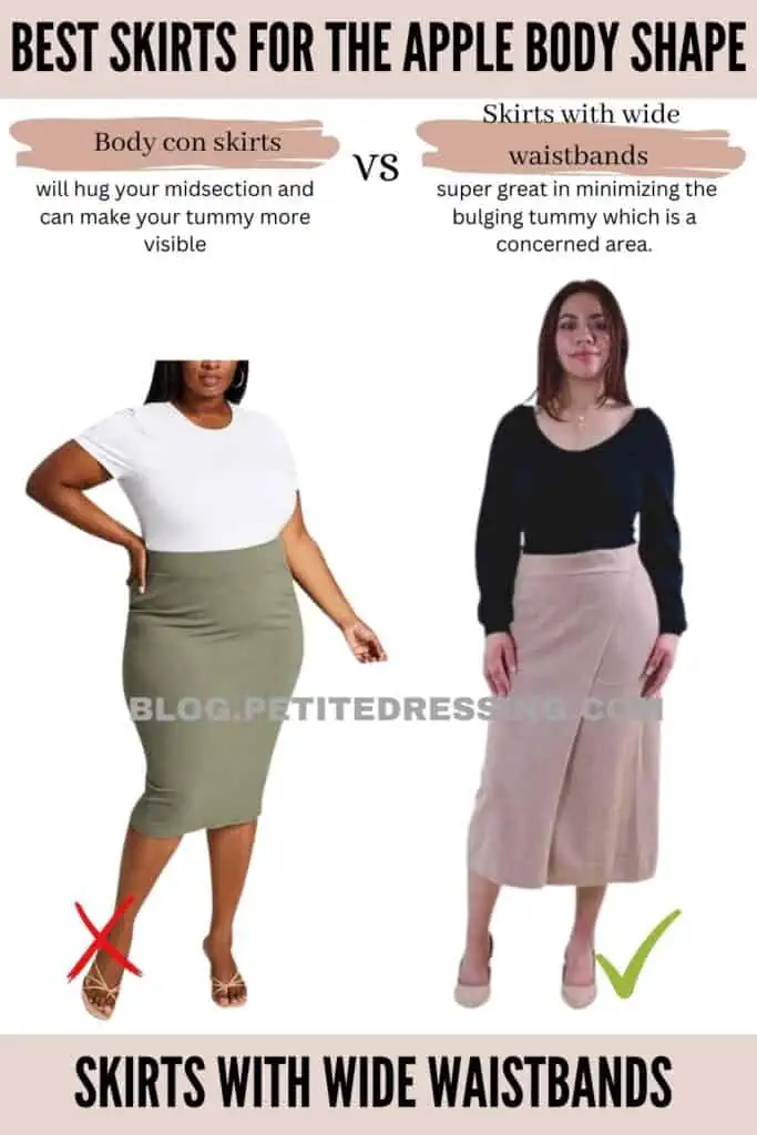 Skirts with wide waistbands 