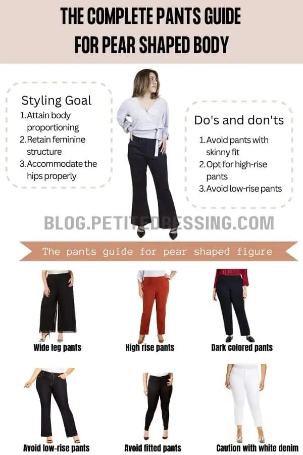 The Complete Pants Guide for Pear Shaped Body - Petite Dressing