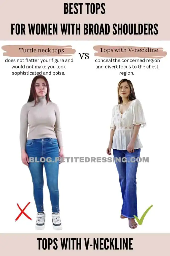 Tops with V-neckline