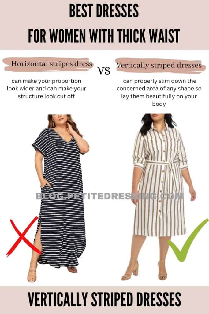 Vertically striped dresses