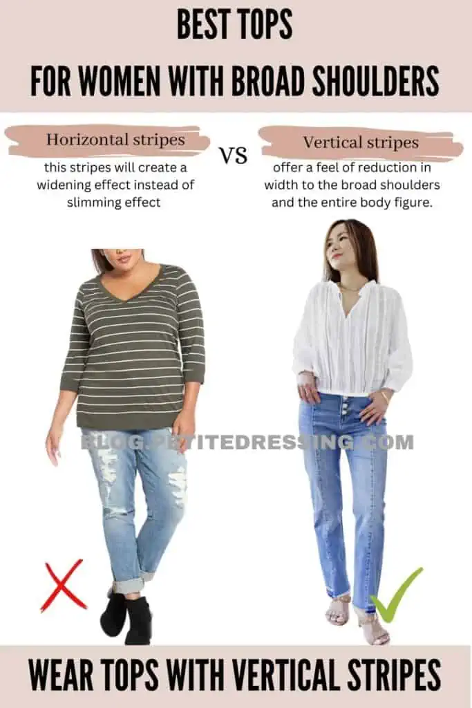Wear tops with vertical stripes