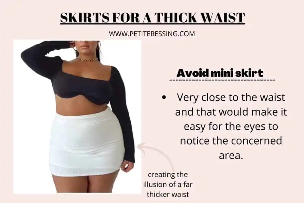 SKIRTS FOR A THICK WAIST-Avoid mini skirt