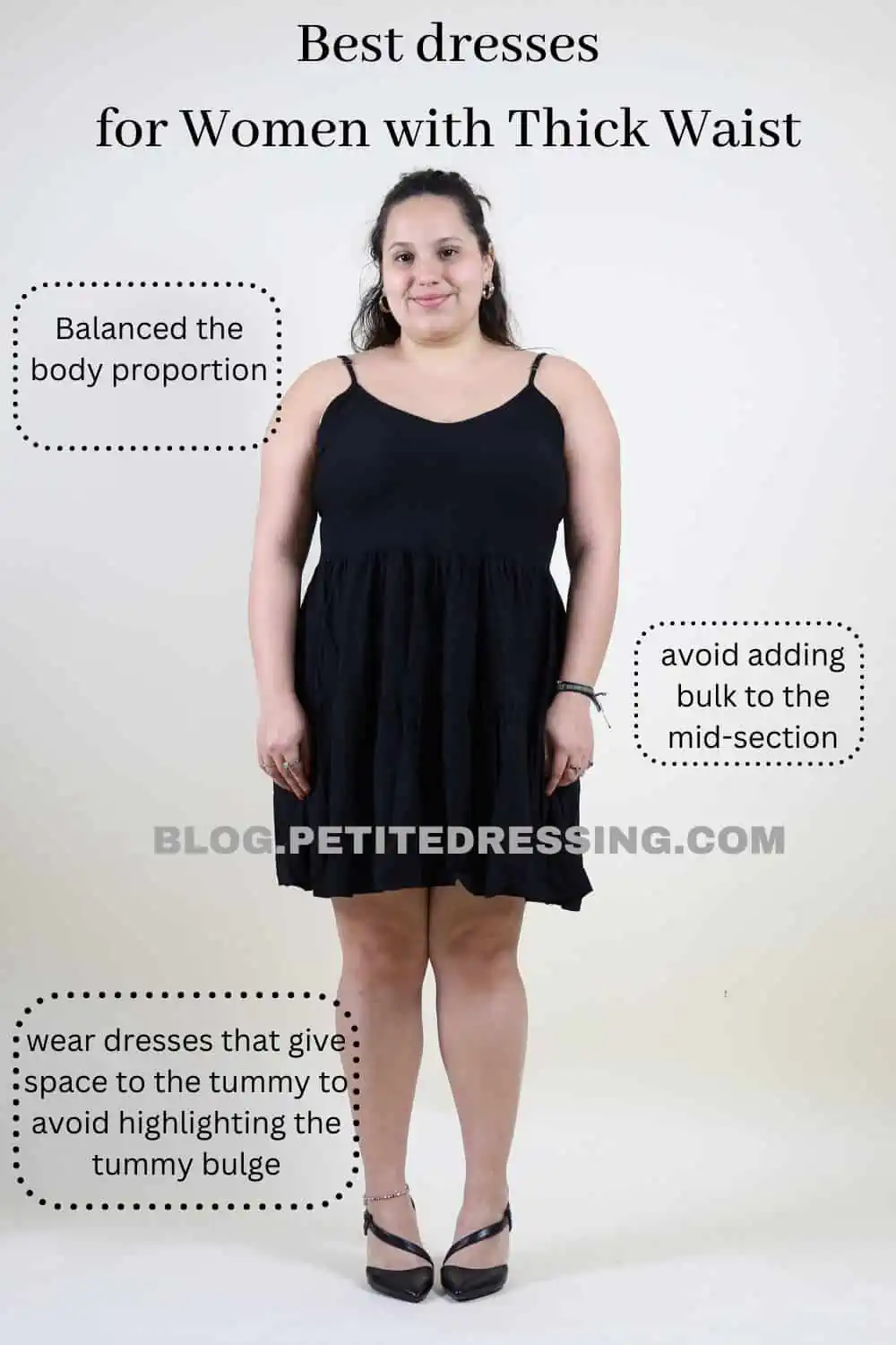 The Complete Dress Guide for Women with a Thick Waist - Petite Dressing