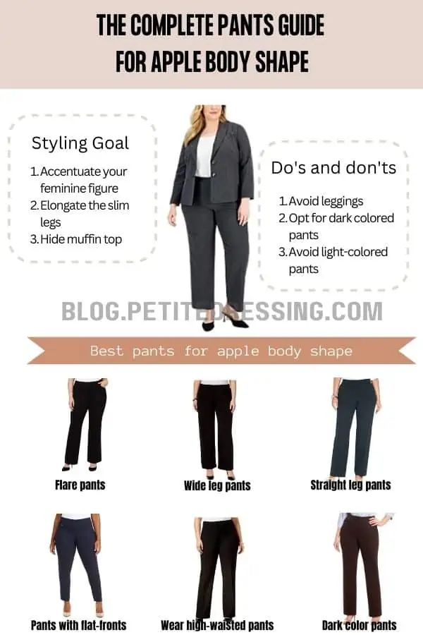 The Complete Pants Guide For Apple Body Shape Petite Dressing