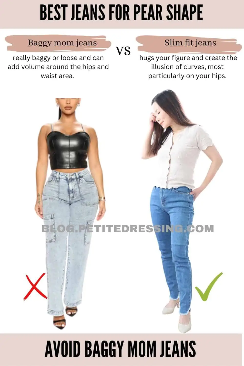 Advice for tops that will flatter my pear shape and balance out these wide  leg jeans? : r/PetiteFashionAdvice
