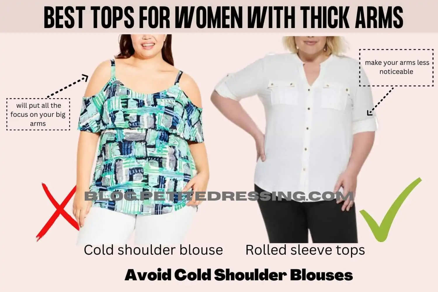 The Complete Tops Guide for Women With Thick Arms - Petite Dressing