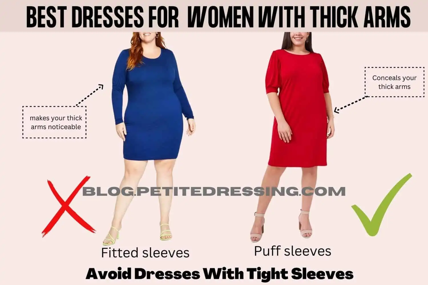 What Style Dresses Look Good On Women With Thick Arms? - Petite Dressing