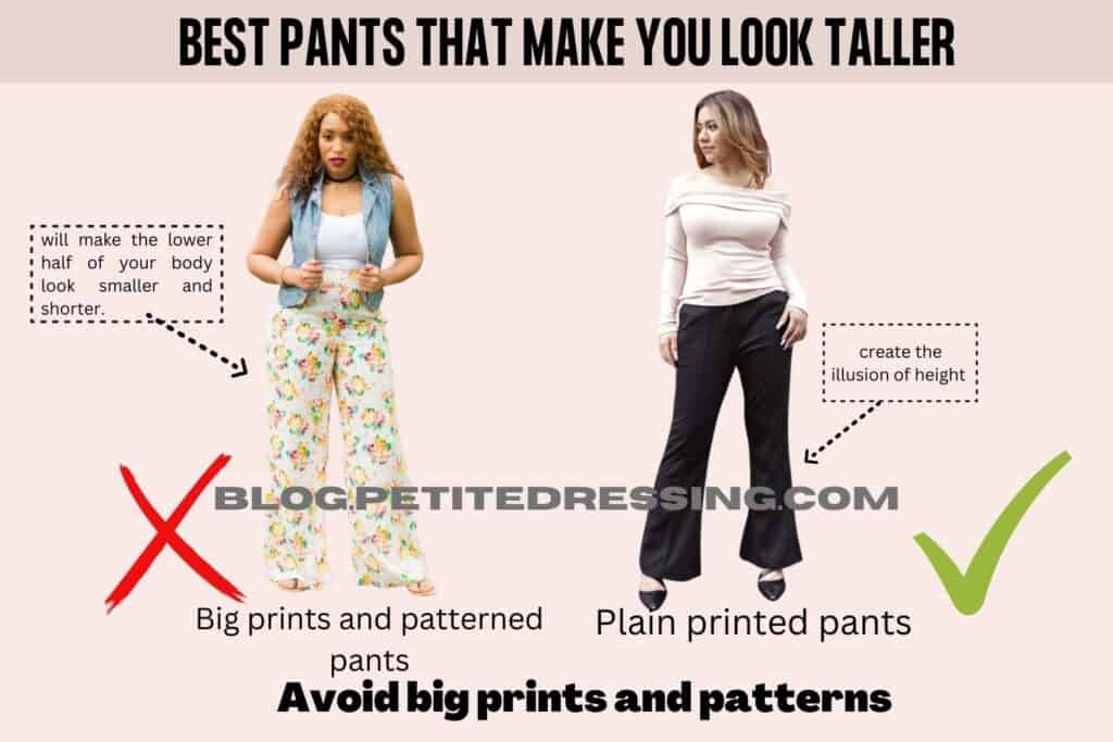 Avoid big prints and patterns