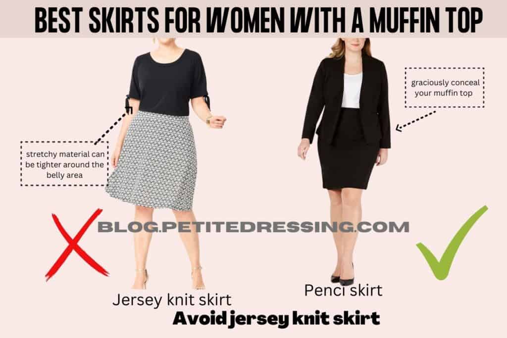 Avoid jersey knit skirt