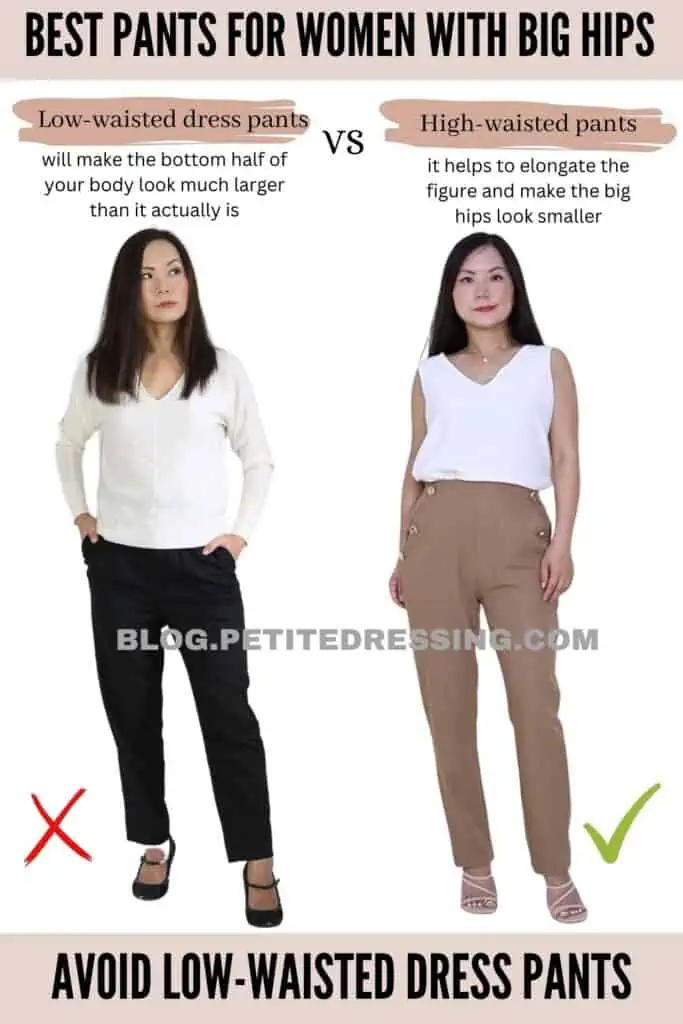 Avoid low-waisted dress pants
