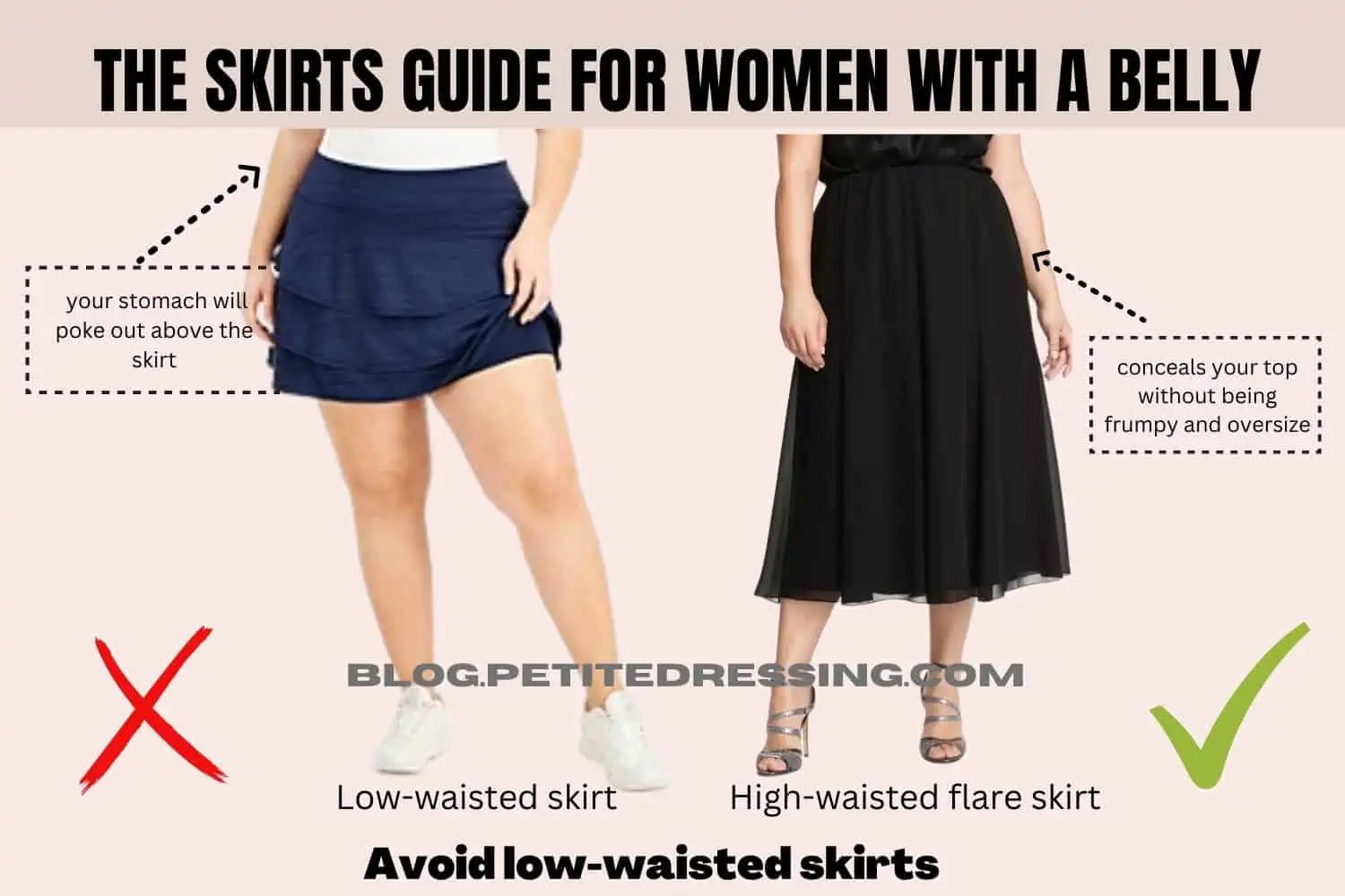 The Complete Skirt Guide for Women With a Belly - Petite Dressing