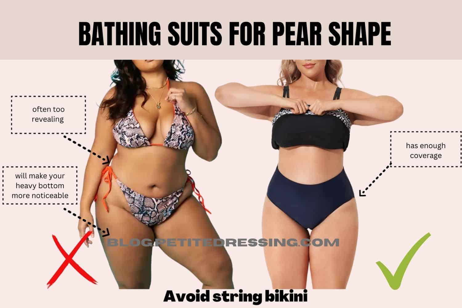 Zich verzetten tegen astronomie steekpenningen The Complete Swimsuit Guide for the Pear Body Shape-Avoid string bikini