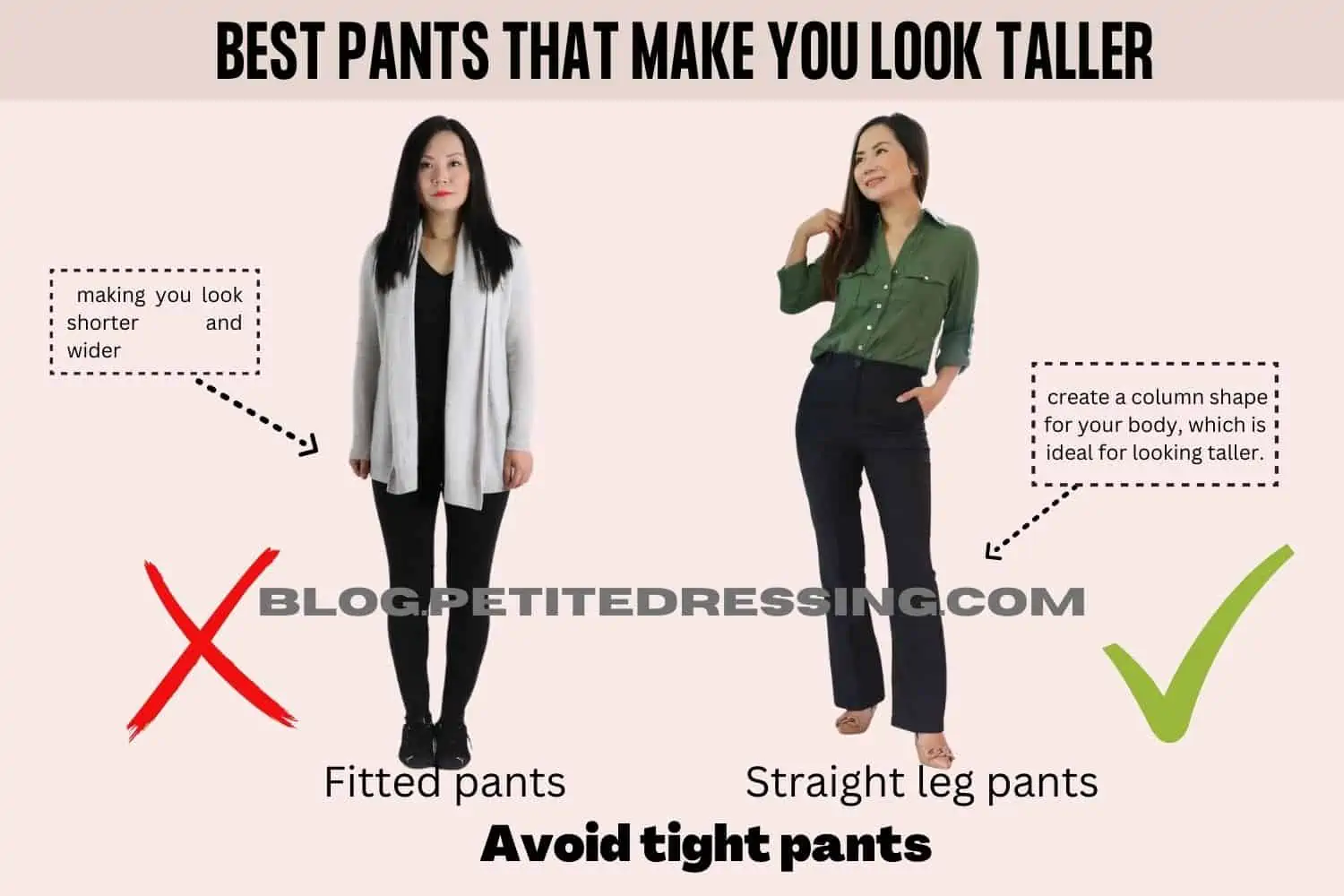 What Types of Pants Make You Look Taller - Petite Dressing