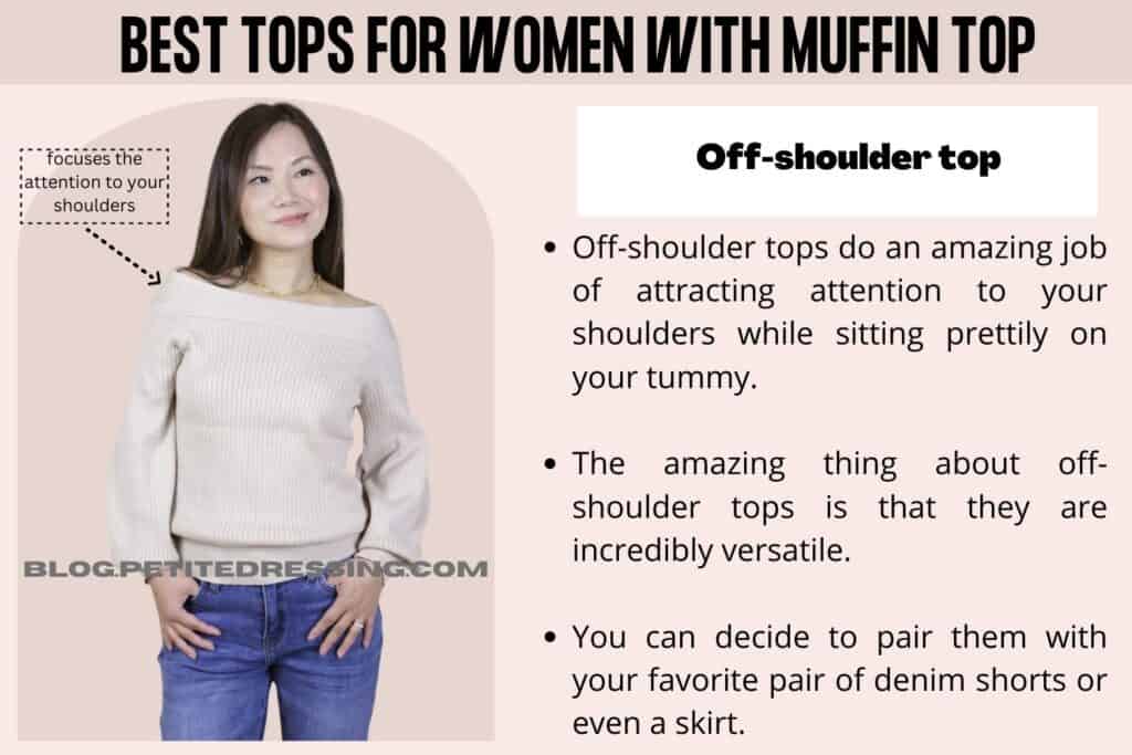 BEST TOPS FOR WOMEN WITH MUFFIN TOP-Off-shoulder top