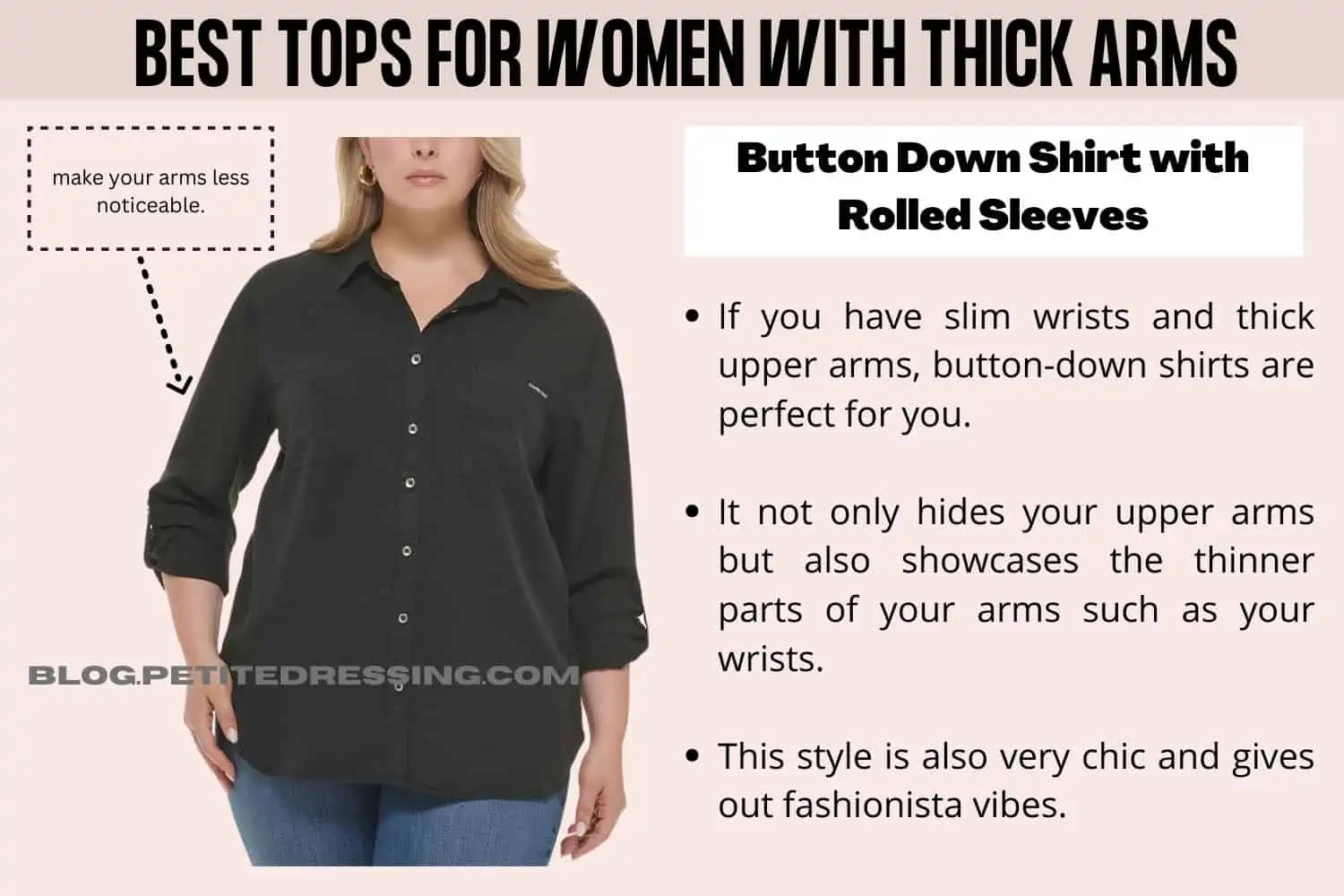 The Complete Tops Guide for Women With Thick Arms - Petite Dressing