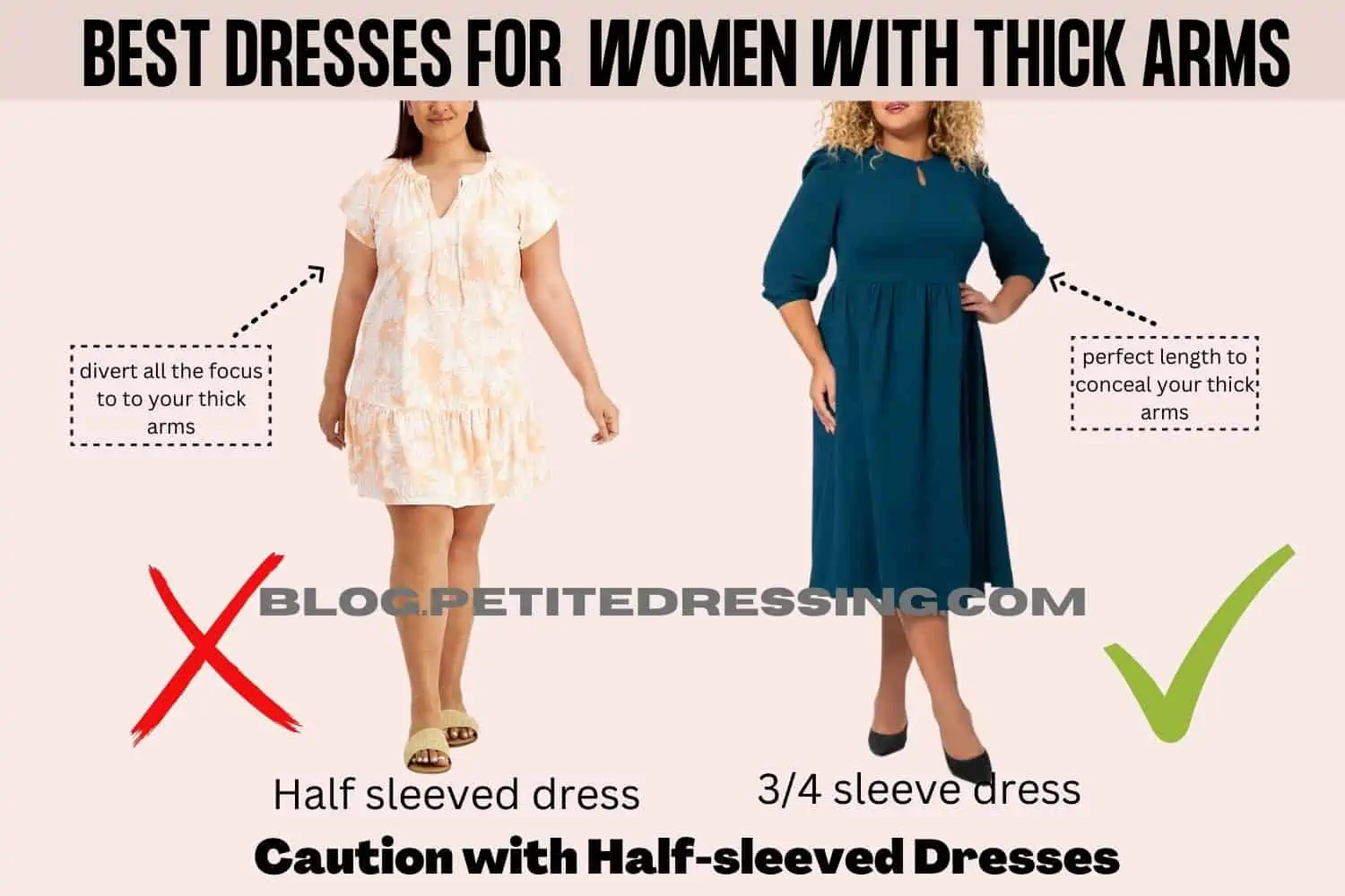 What Style Dresses Look Good On Women With Thick Arms Petite Dressing