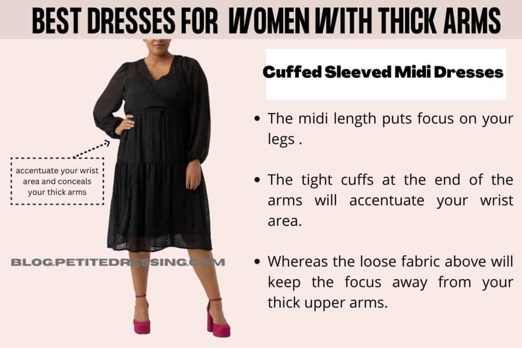 Cuffed Sleeved Midi Dresses
