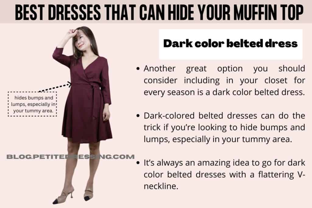 Dark color belted dress