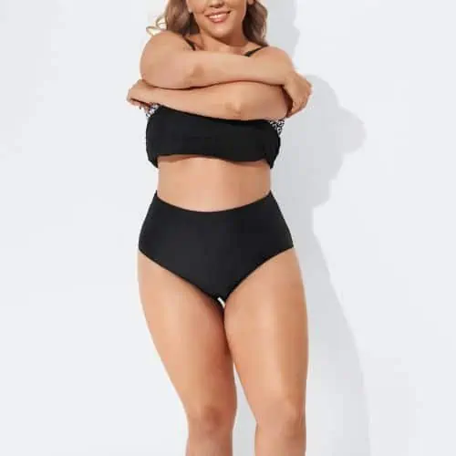 The Complete Swimsuit Guide for the Pear Body Shape-Darker color solid bikini bottom