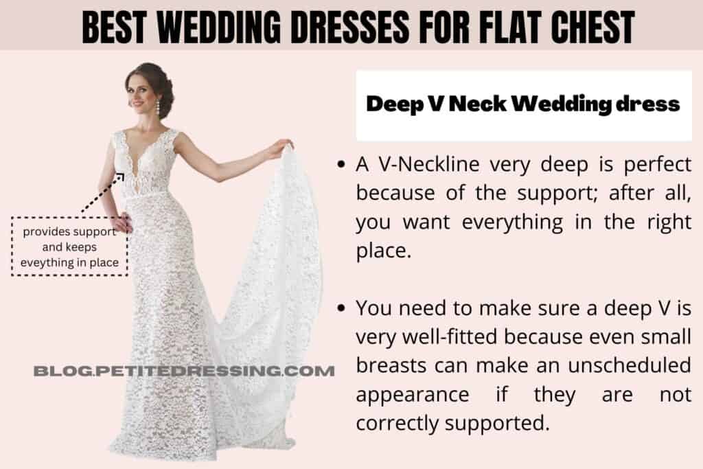 Deep V Neck Wedding dress