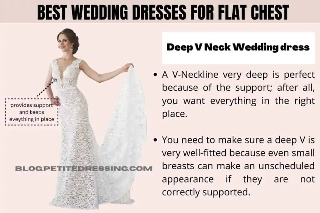 Deep V Neck Wedding dress