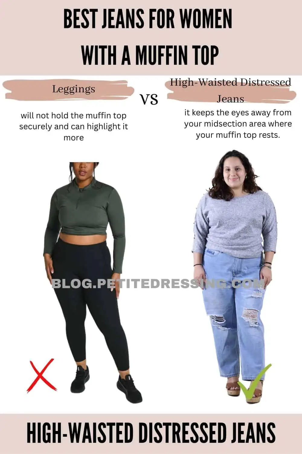 The Complete Jeans Guide for Women with Muffin Top - Petite Dressing