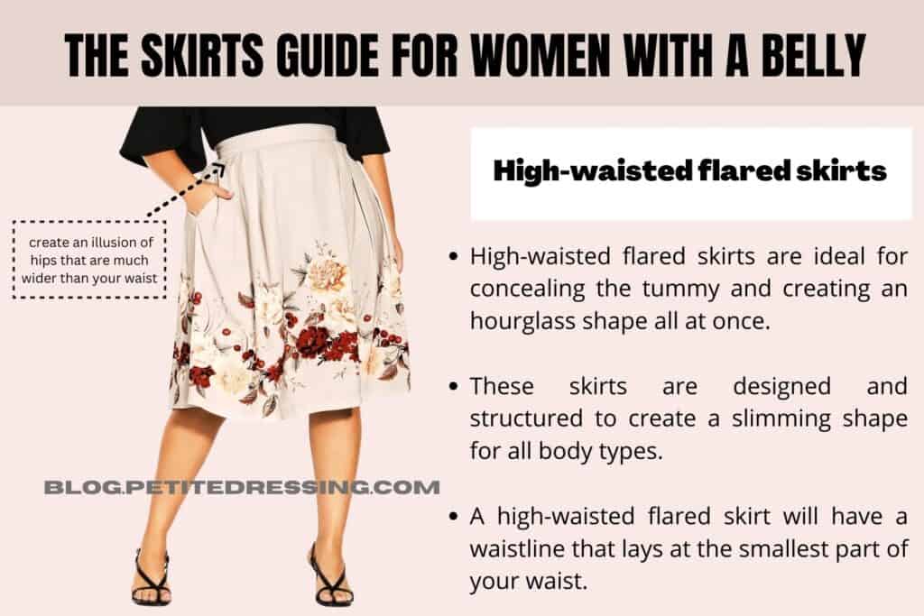 High-waisted flared skirts
