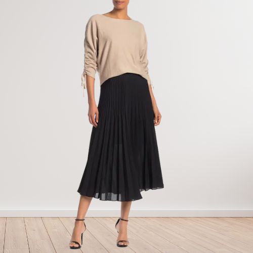 Knee-Length Pleated Skirts (1)