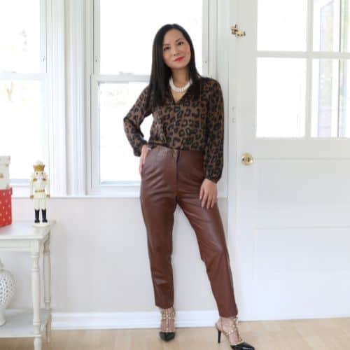 Pants Guide For Women Over 40-Leather Pants