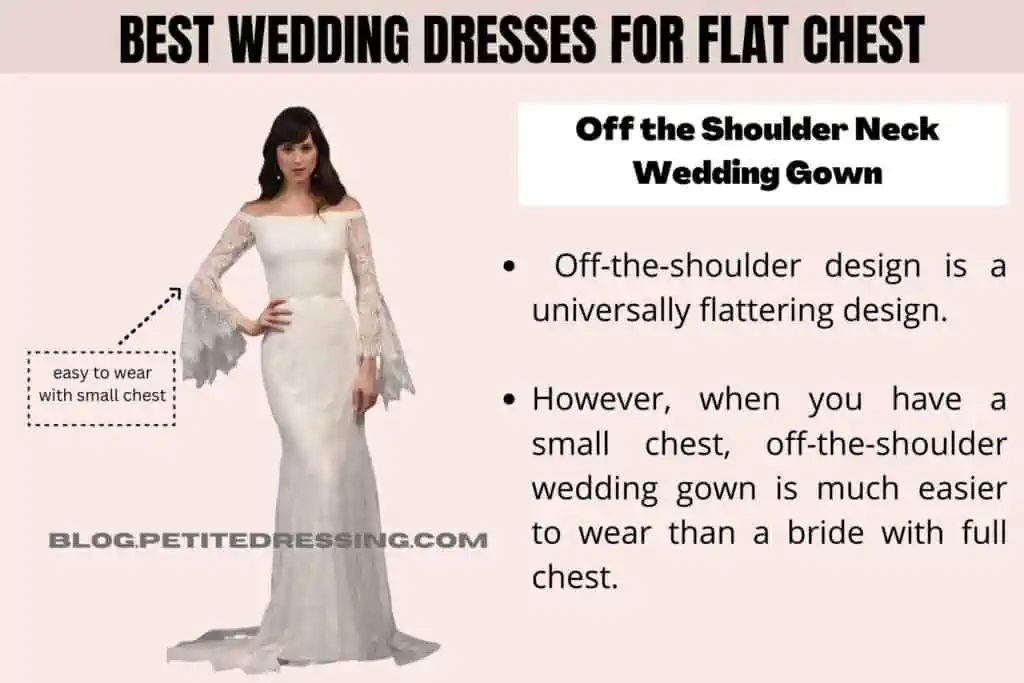 Off the Shoulder Neck Wedding Gown
